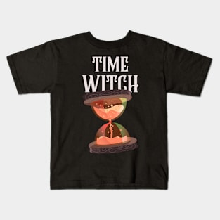 Time Witch Pagan Witchcraft Wicca Paganism Wiccan Occult Kids T-Shirt